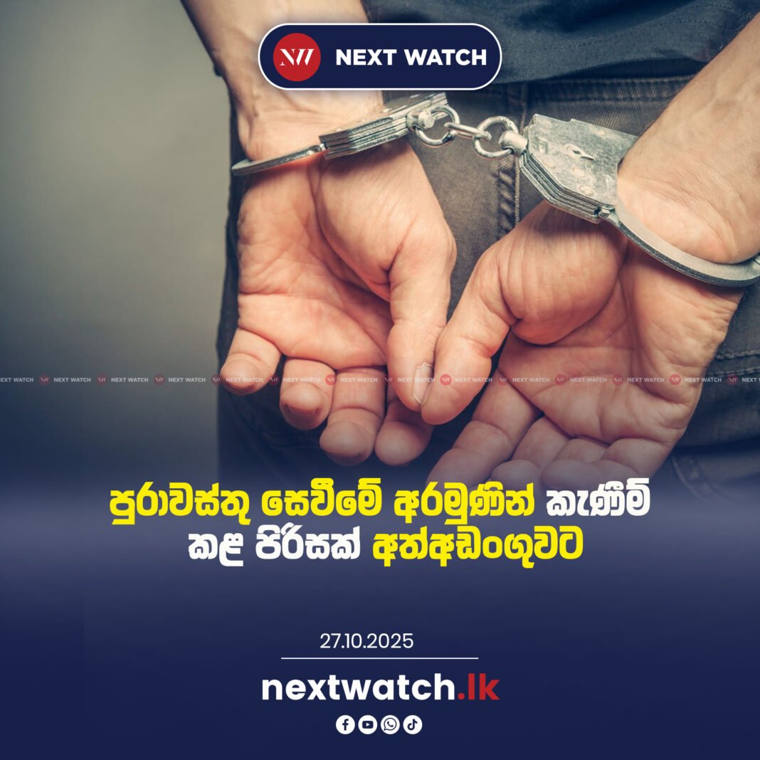 පුරාවස්තු සෙවීමේ අරමුණින් කැණීම් කළ පිරිසක් අත්අඩංගුවට