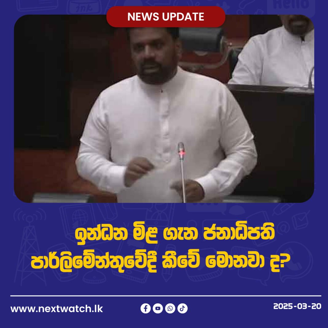 ඉන්ධන මිළ ගැන ජනාධිපති පාර්ලිමේන්තුවේදී කීවේ මොනවා ද?