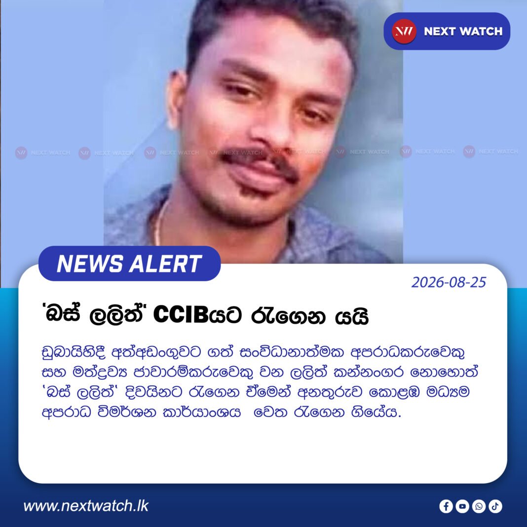 ‘බස් ලලිත්’ CCIBයට රැගෙන යයි ‘බස් ලලිත්’ CCIBයට රැගෙන යයි